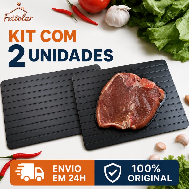 Kit 2 Unidades Tábua mágica Para Descongelar Carnes e Alimentos Rápido e Seguro