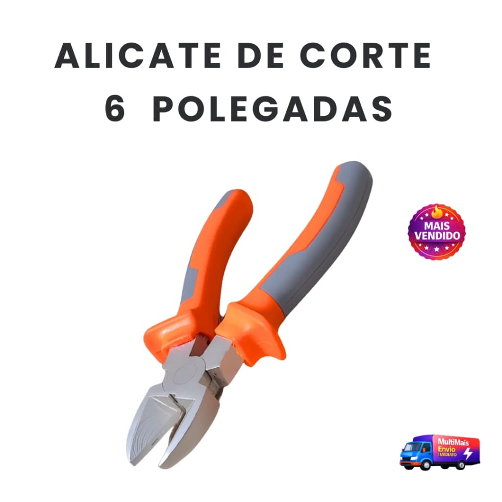 Alicate de Corte 6” Profissional Corta Fio Cabo Arame Precisão Alta Cabo Emborrachado Resistente