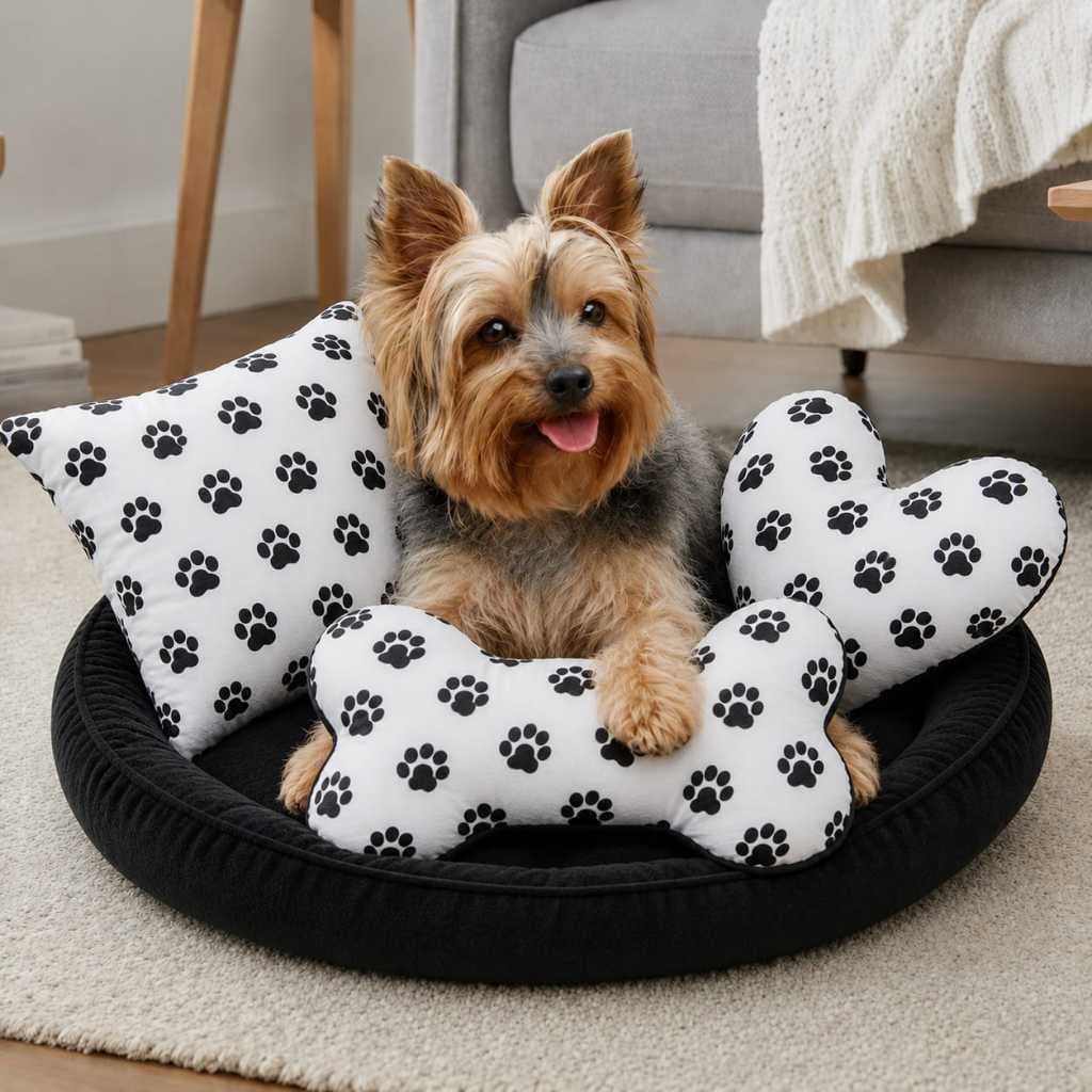 Almofada Ossinho para Pets/ Brinquedo Pet - (37cm) - Enchimento com Fibra Siliconada