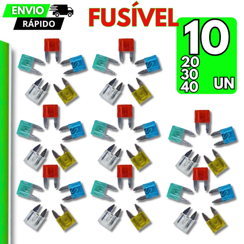 40/30/20/10 Fusíveis Automotivos Coloridos Mini 5a-10a-15a-20a-25a-30a Carro Moto Fusivel Rele
