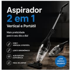 Aspirador de Pó Vertical e Portátil 2 em 1 110V com Cabo Longo para Limpeza Residencial