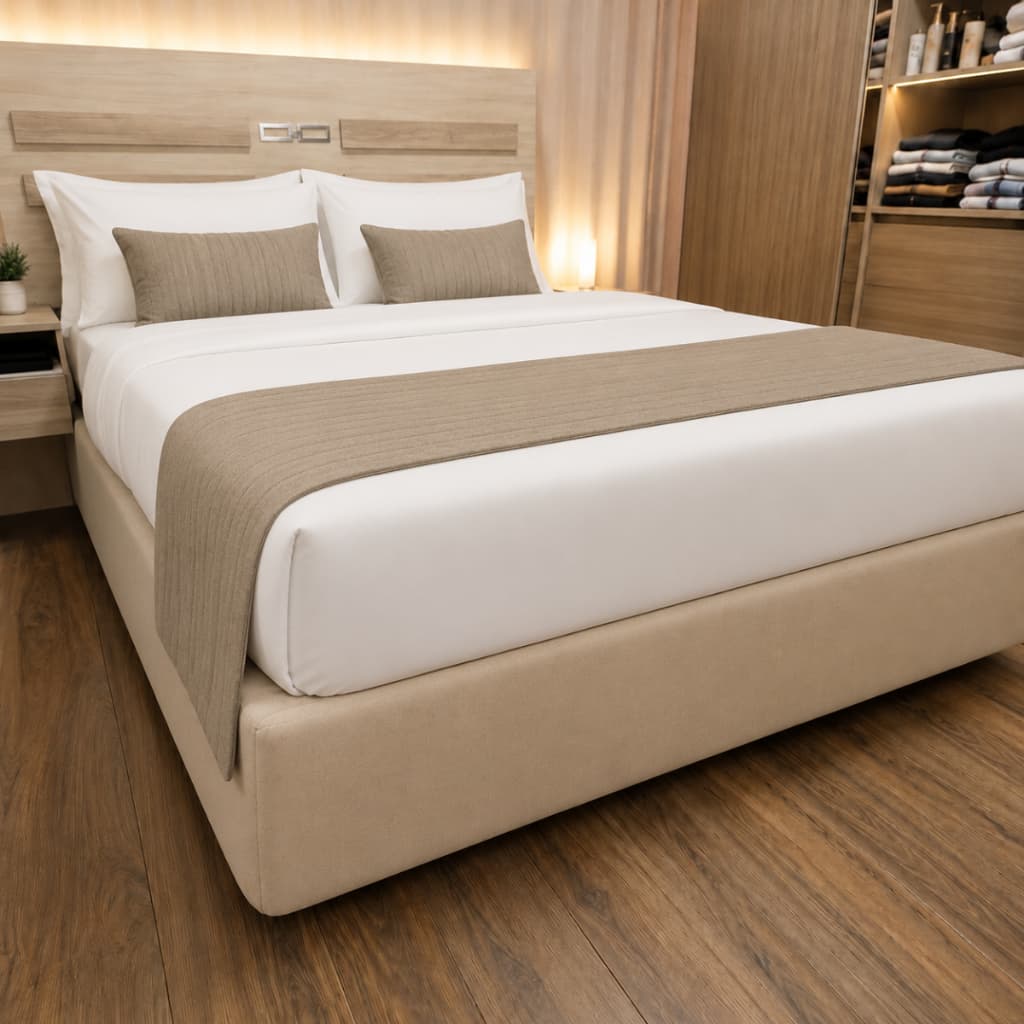 Faixa Gringa Saia de Cama Box Estofada Com Espuma Tecido Boucle
