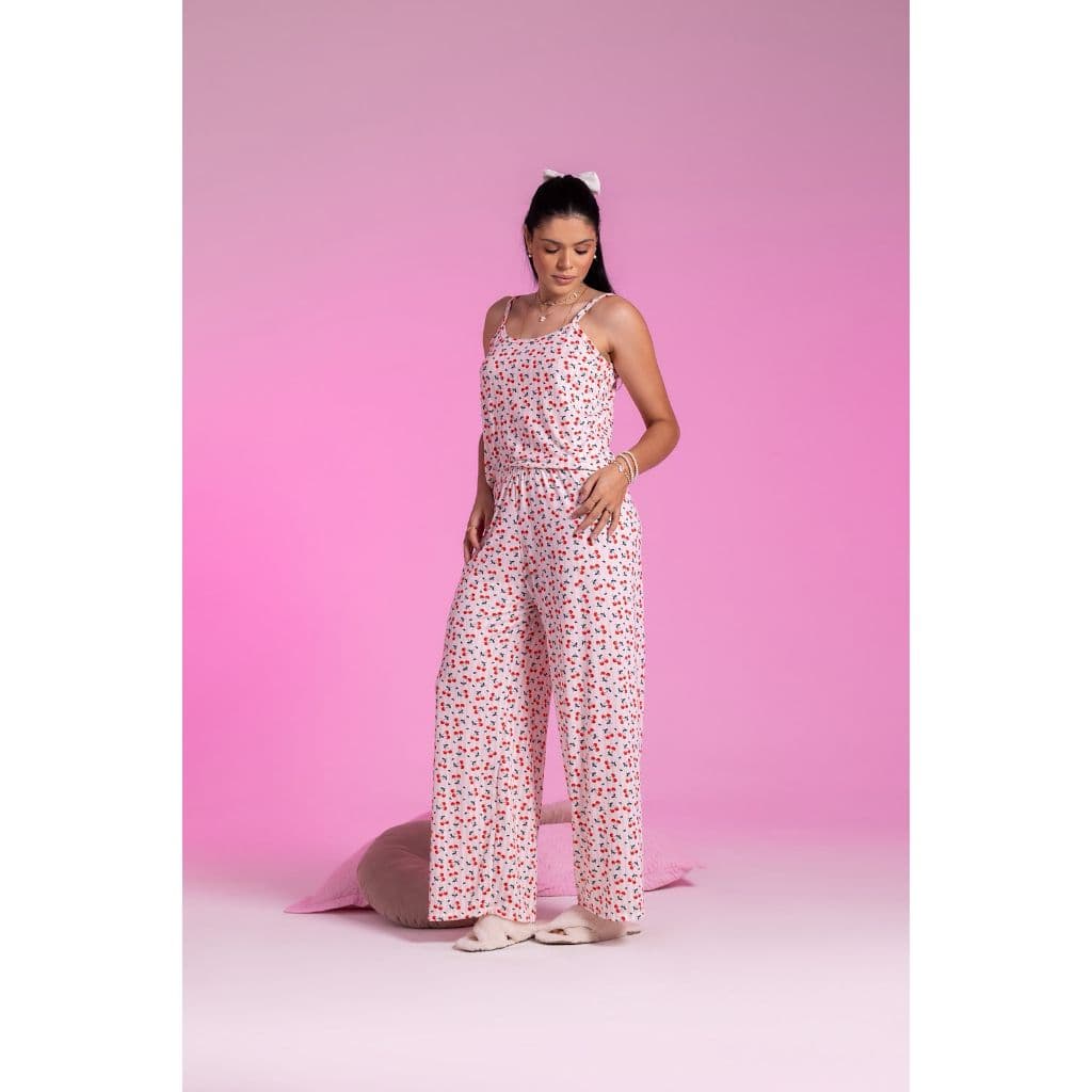 Pijamas Suede Aveludado Confortavel Feminino Longo de Alça Premium Inverno Frio Tecido Soltinho