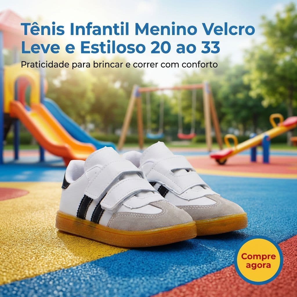 Tênis Infantil Menino Calce Fácil | Leve e Macio Para Escola e Passeio 20 ao 33 | COMPRE AGORA!