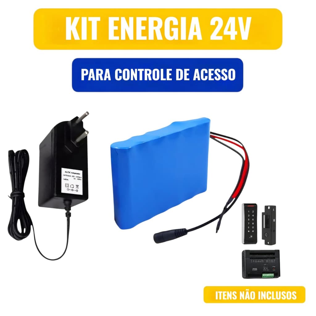 Kit pack 24V 2.2ah para Controle de acesso com Carregador 24V