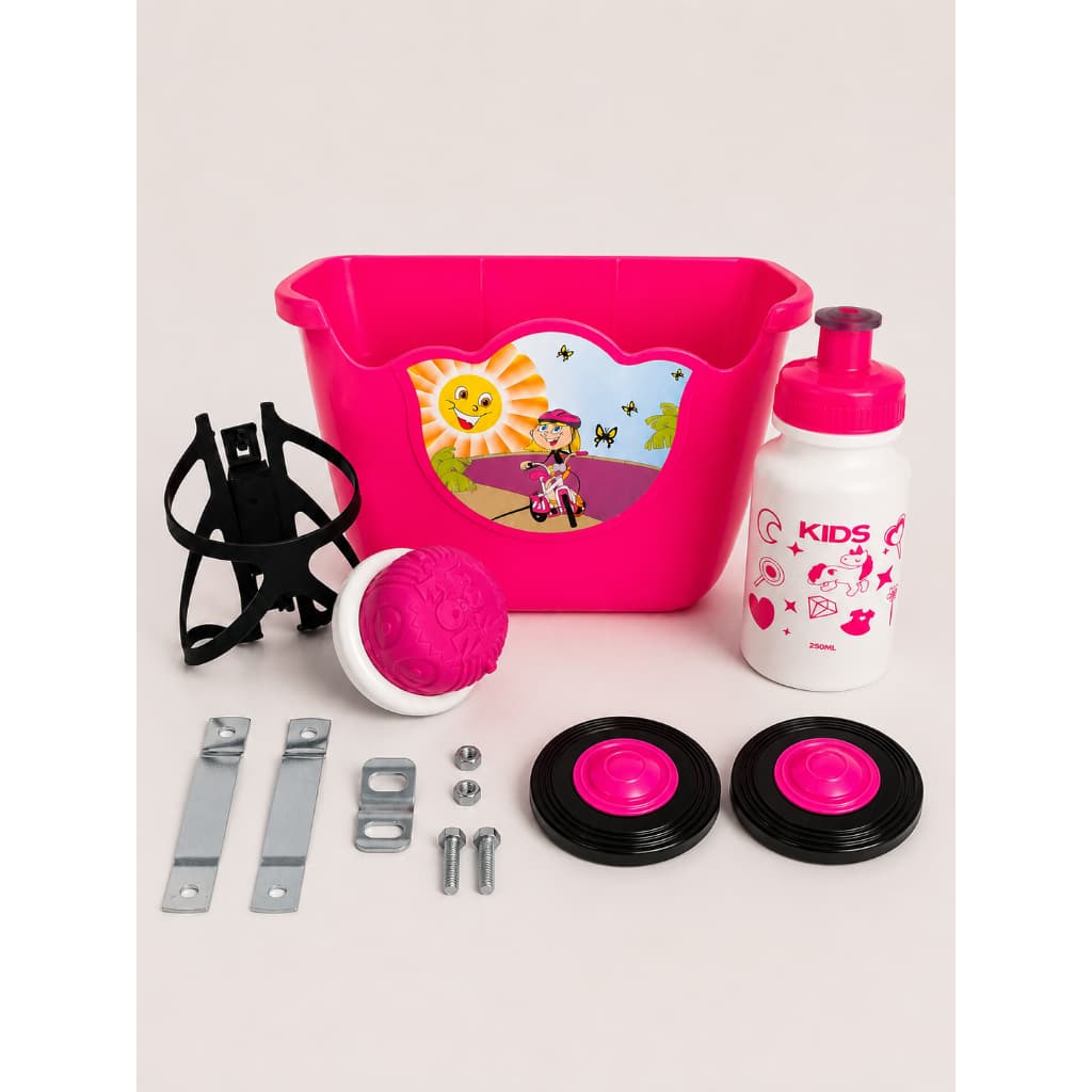 Kit Cestinha + Rodinha Lateral Para Bicicleta Aro 16