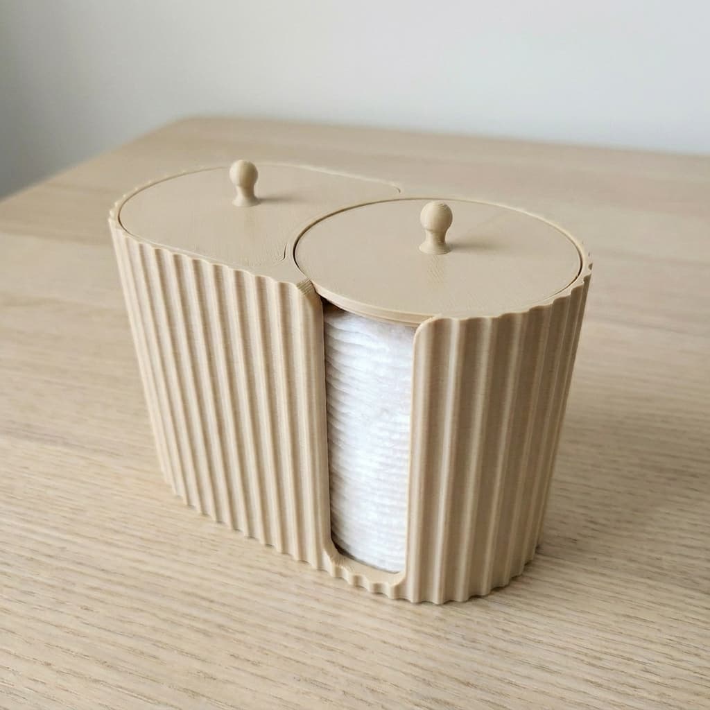 Porta Cotonetes e Algodão Elegance Organizador 3D com Tampa para Banheiro