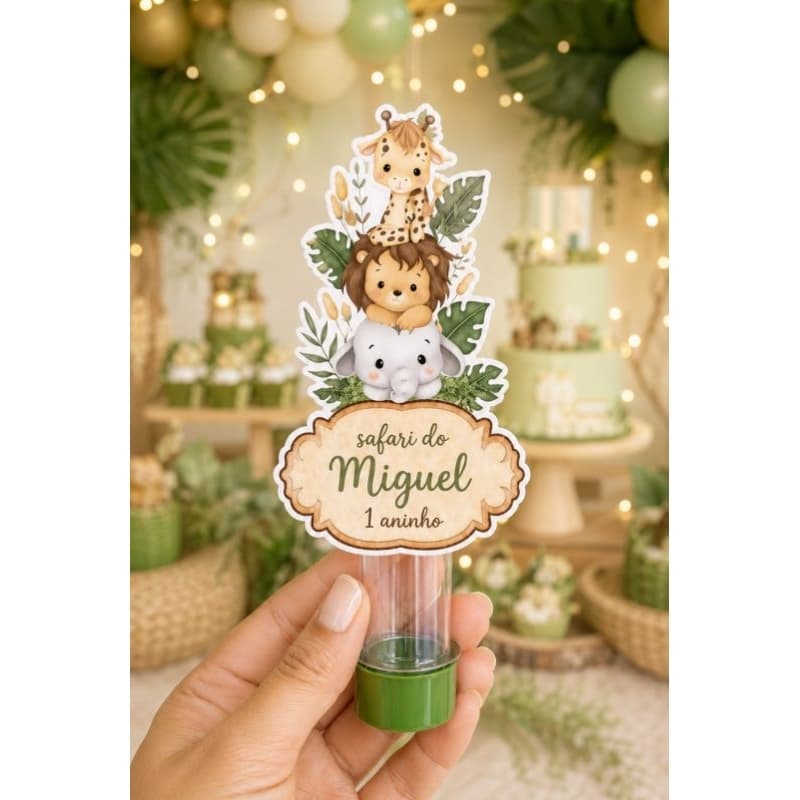Tag para tubete Safari Personalizado | Lembrancinha Safari Baby | Tubete Festa Safari Menino/ Menina Personalizado