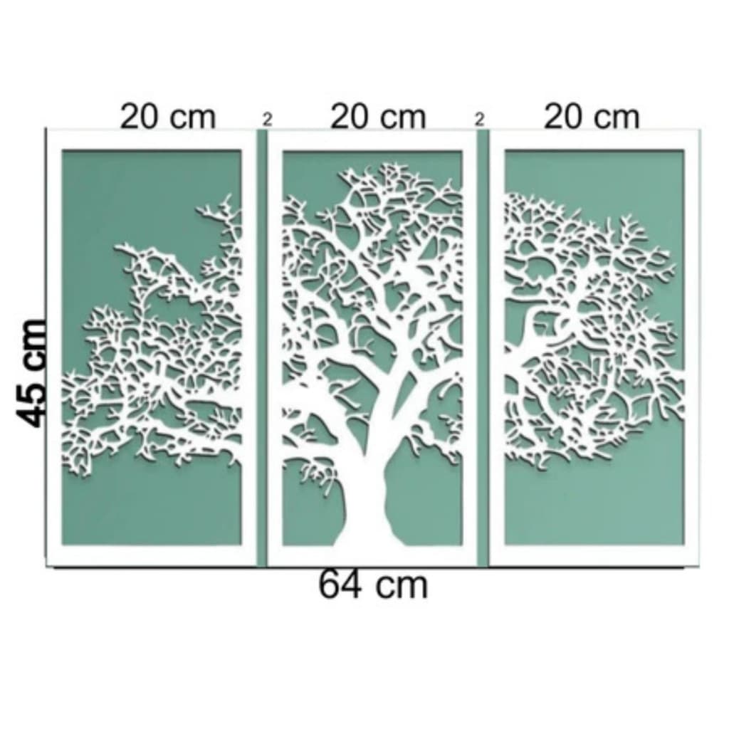 Kit 3 Quadros arvore da vida branco em mdf de 3mm