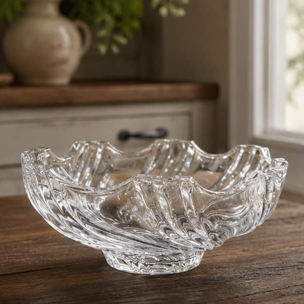 Centro De Mesa De Vidro Decorativo Fruteira Tigela Bowl Luxo Média Mesa Posta Saladeira Elegante Tigela Cristal Multiuso