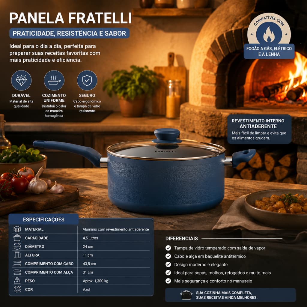 🍳 Jogo de Panelas Cerâmica 9 Peças Azul🔥 Conjunto Completo ✨🏠