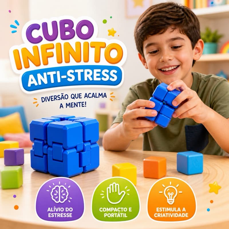 Cubo do infinito Terapêutico | Autismo TEA TDAH Ansiedade | Foco Concentração | Brinquedo Sensorial