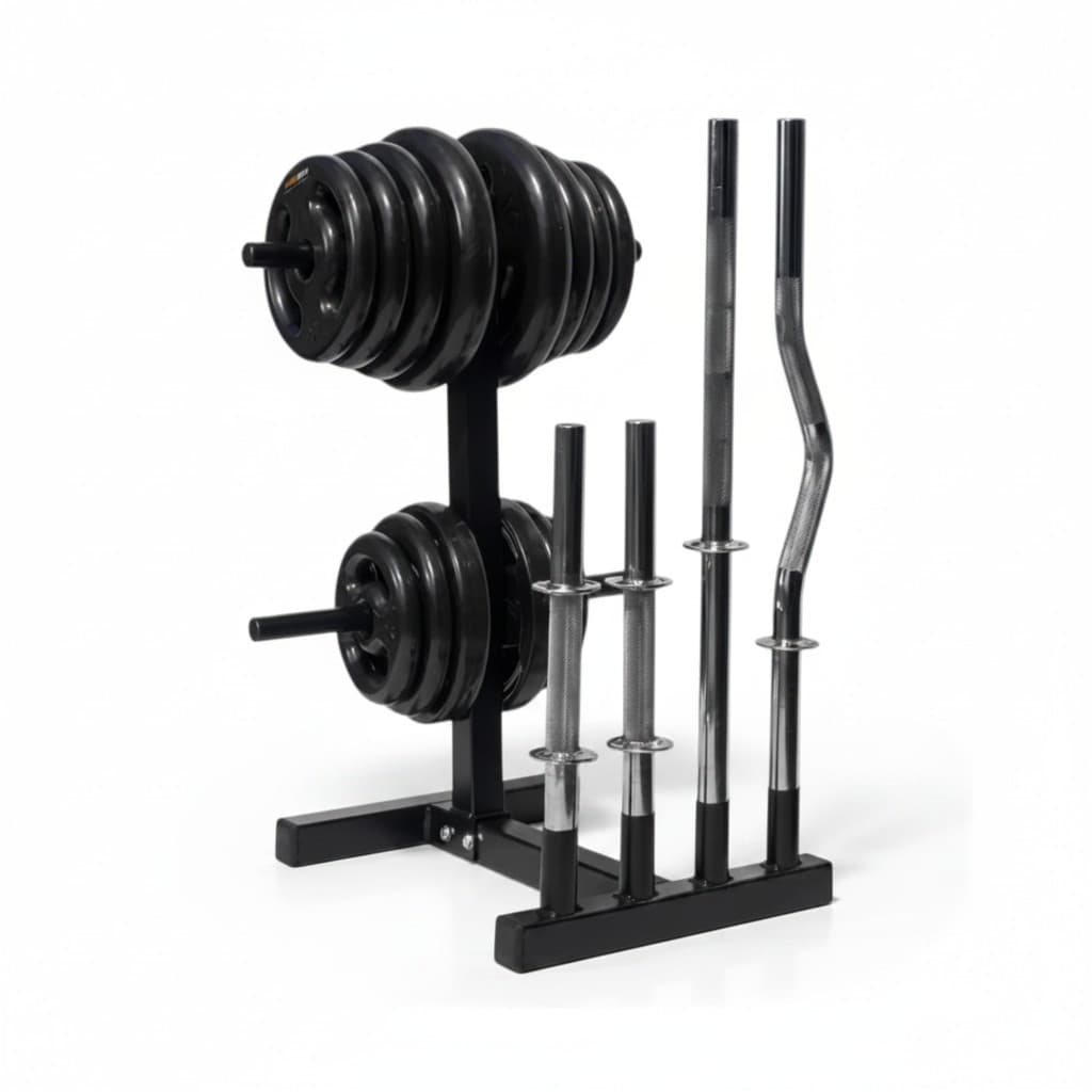 Suporte De Academia Organizador 300kg Profissional De Barras E Anilhas