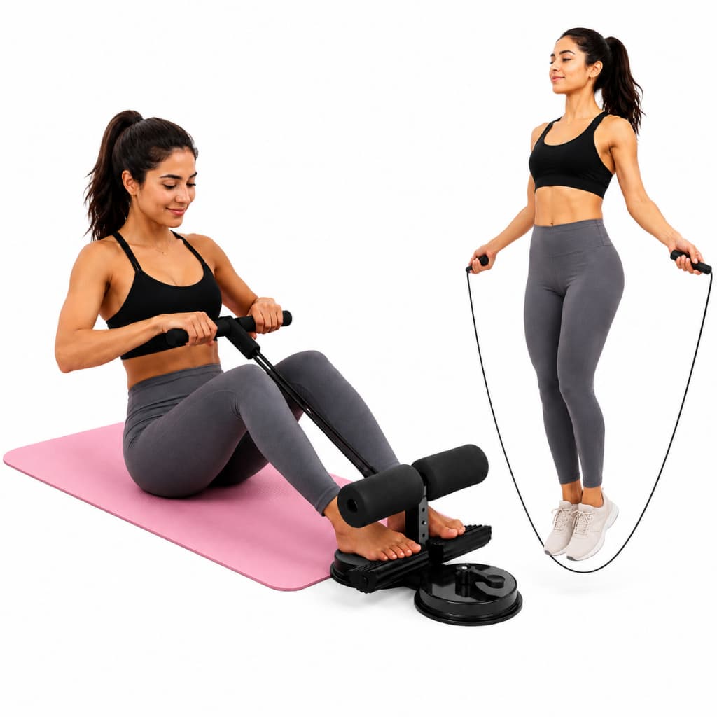 Aparelho Abdominal Com Ventosa + Corda De Pular Treino em Casa Seca Barriga Definição Musculação