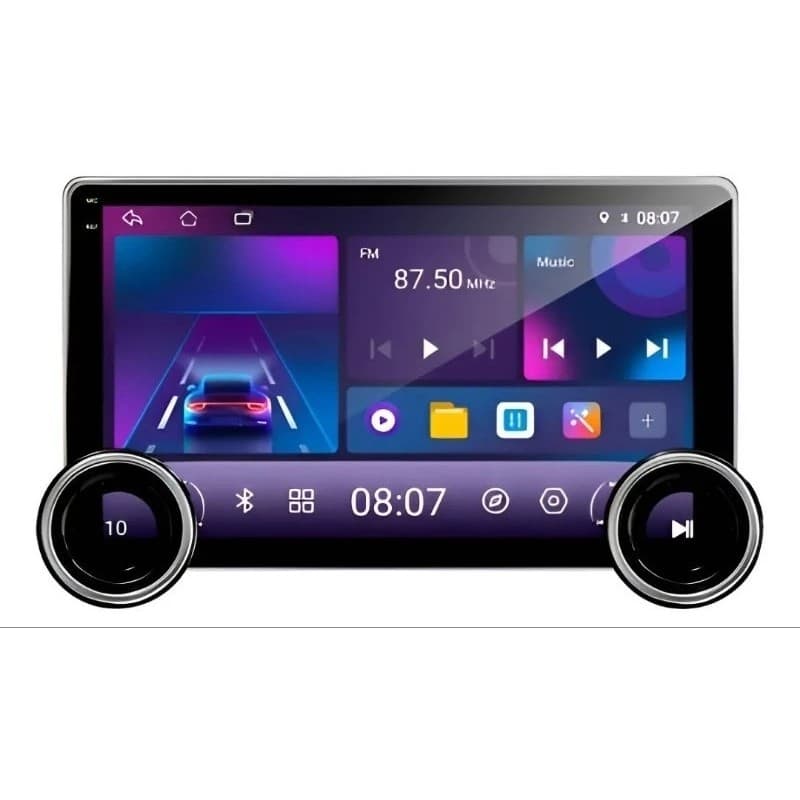 10.1Pol Central Multimidia Dual Knob 8GB RAM + 128GB ROM 2Din 5.4Bluetooth WiFi6 Carplay E Android IPS Touch Screen