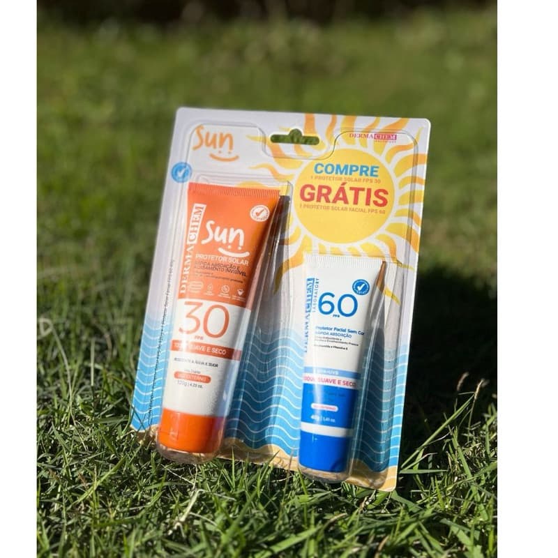 Kit Protetor Solar FPS 30 120g + Protetor Facial DermaChem  40g