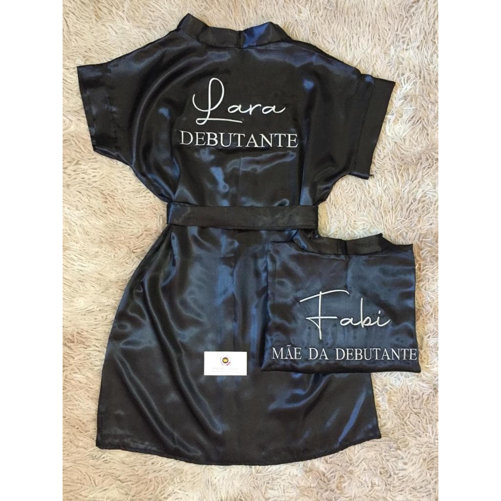 10 Robe De Cetim Bordado Personalizado Debutante e Nome Roupão Hobby *Leia a descrição antes de efetuar a compra*