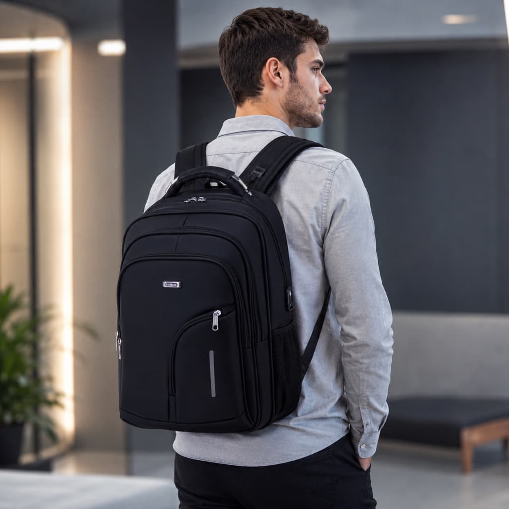Mochila Zíper Bolsa Prova D'água Com Alça Reforçada Painel Traseiro Respirável Faculdade Escola Trabalho Viagem