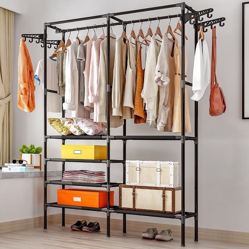 Arara Organizadora Multiuso: Cabideiro, Sapateira e Rack - Aço Inox para Casa -A09/A10/A11