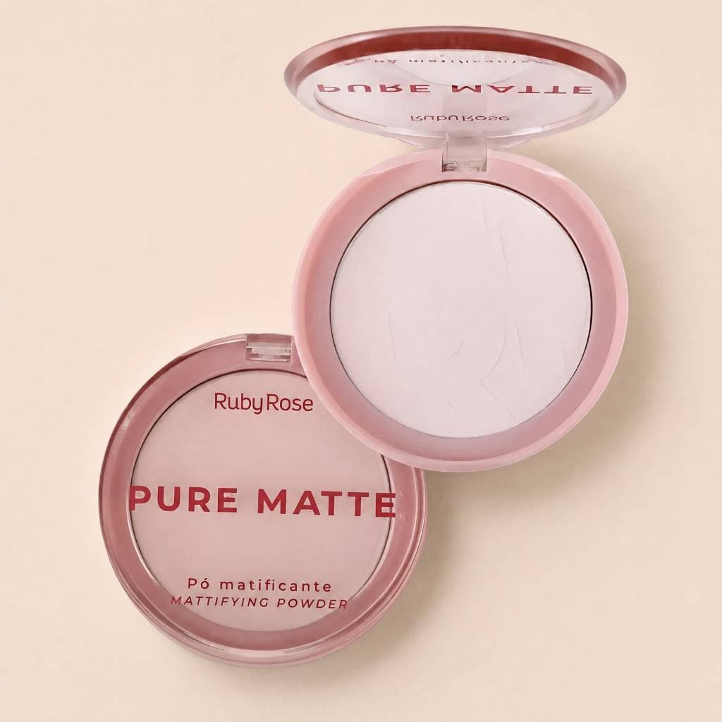 Pó Compacto Matificante Ruby Rose Pure Matte - Controle de Oleosidade e Acabamento Aveludado