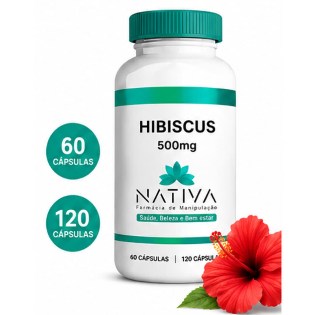 Hibiscus 500mg - 60 e 120 Cápsulas Suplemento Natural