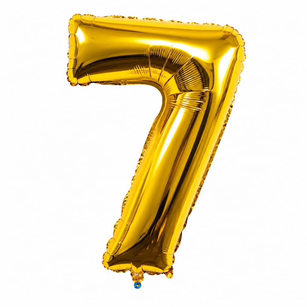 Balão Número 7 Dourado Metalizado 40cm 16 Polegadas Decoração Festa Aniversário