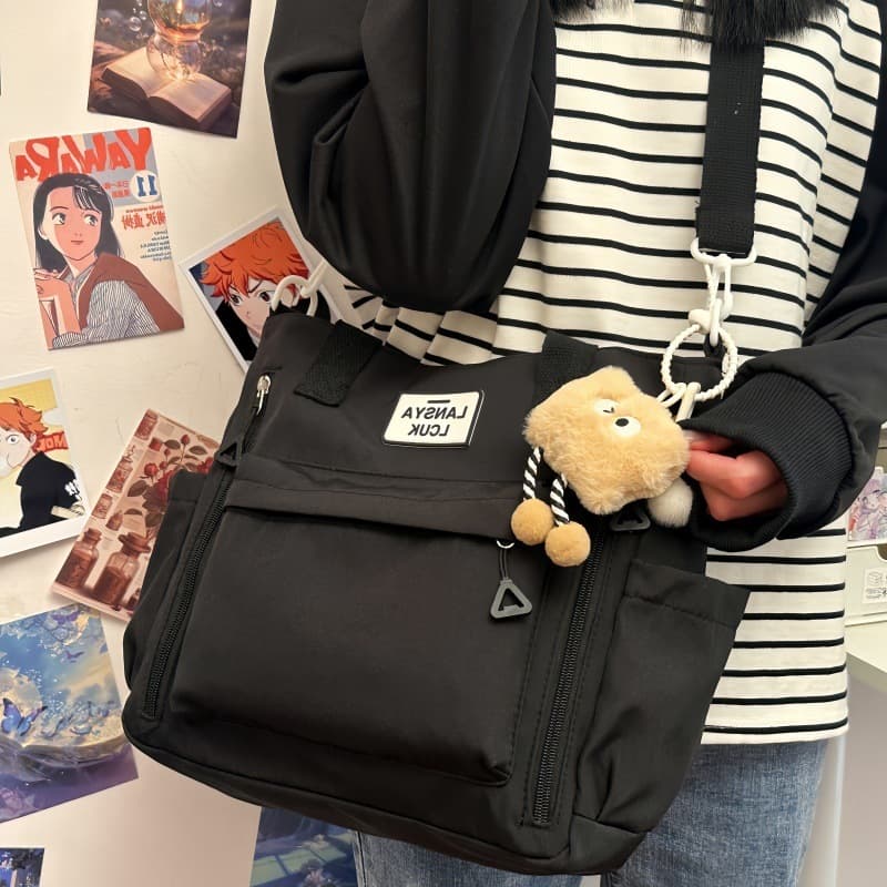 Bolsa Tote Feminina Grande Capacidade Impermeável Estilo Coreano Bolsa Ombro Transversal Casual Faculdade Trabalho