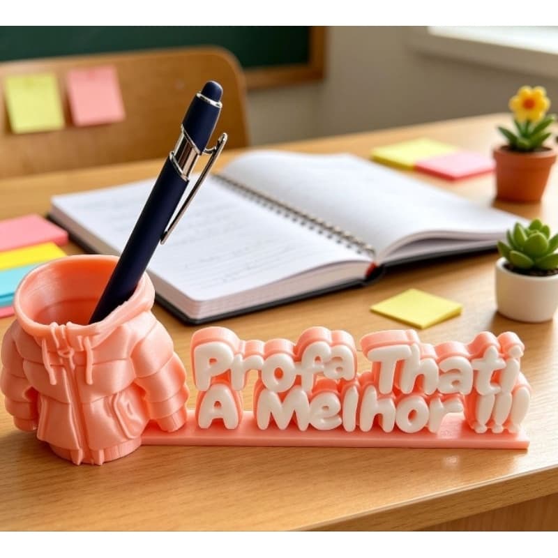 ✨ Porta-Canetas Personalizado para Professor | Presente Exclusivo em Impressão 3D