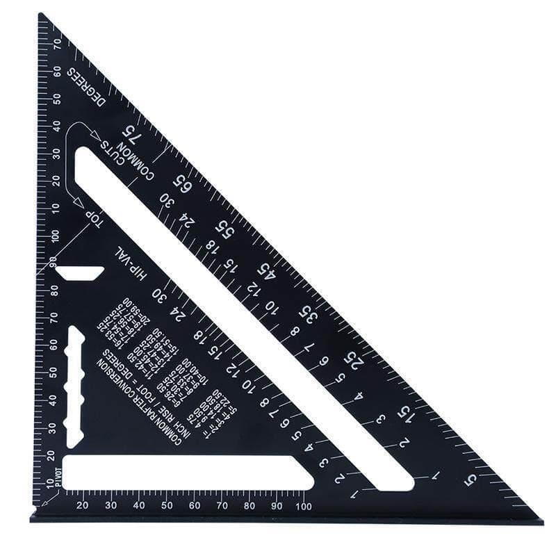 Esquadro Ferramenta Régua Transferidor Liga de Alumínio Triangular 7 Polegadas Marcenaria Ferramenta De Medição