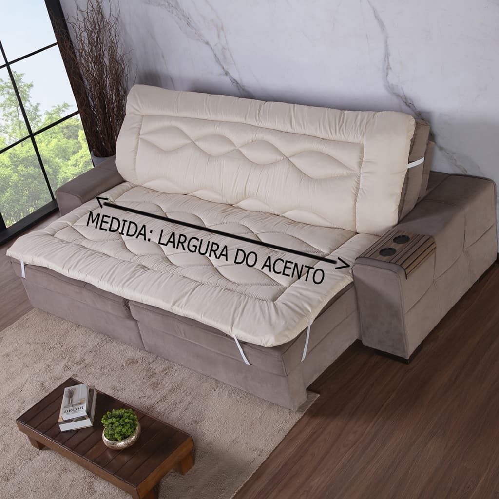 Pillow Top Premium Para Sofá Retrátil 1,80 mt Largura do Acento varias cores.