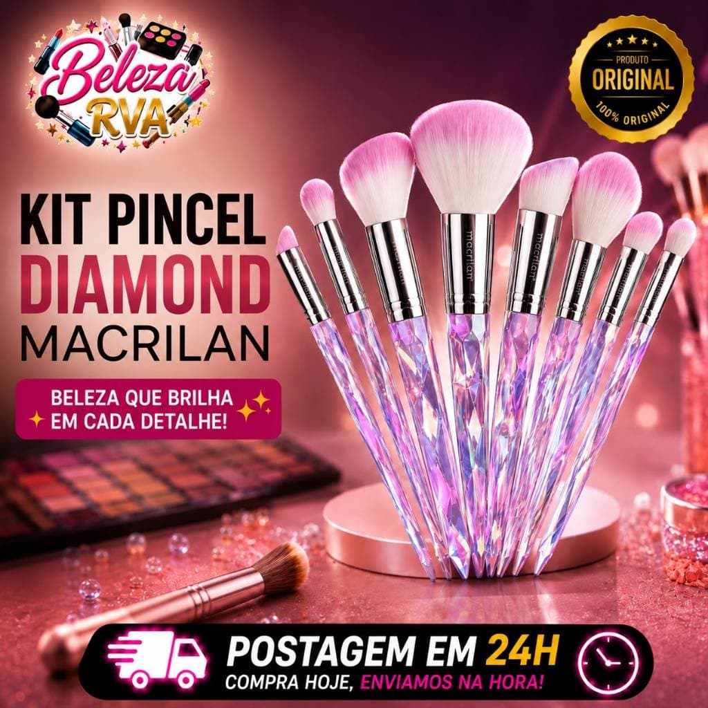 Kit de Pincéis Diamond Marcilan – Precisão, Elegância e Acabamento Profissional