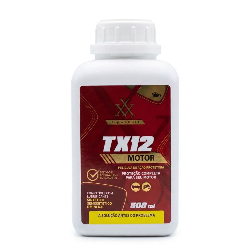TX12 Motor 500ml Aditivo Proteção Completa Reduz Atrito Desgaste Ruído Aumenta Vida Útil Motor