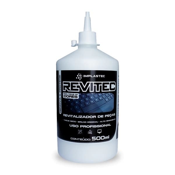 Revitalizador De Peças Revitec 500ml Implastec (Restaurador Brilho Teclado Notebook PS4 Monitor Computador Cpu)