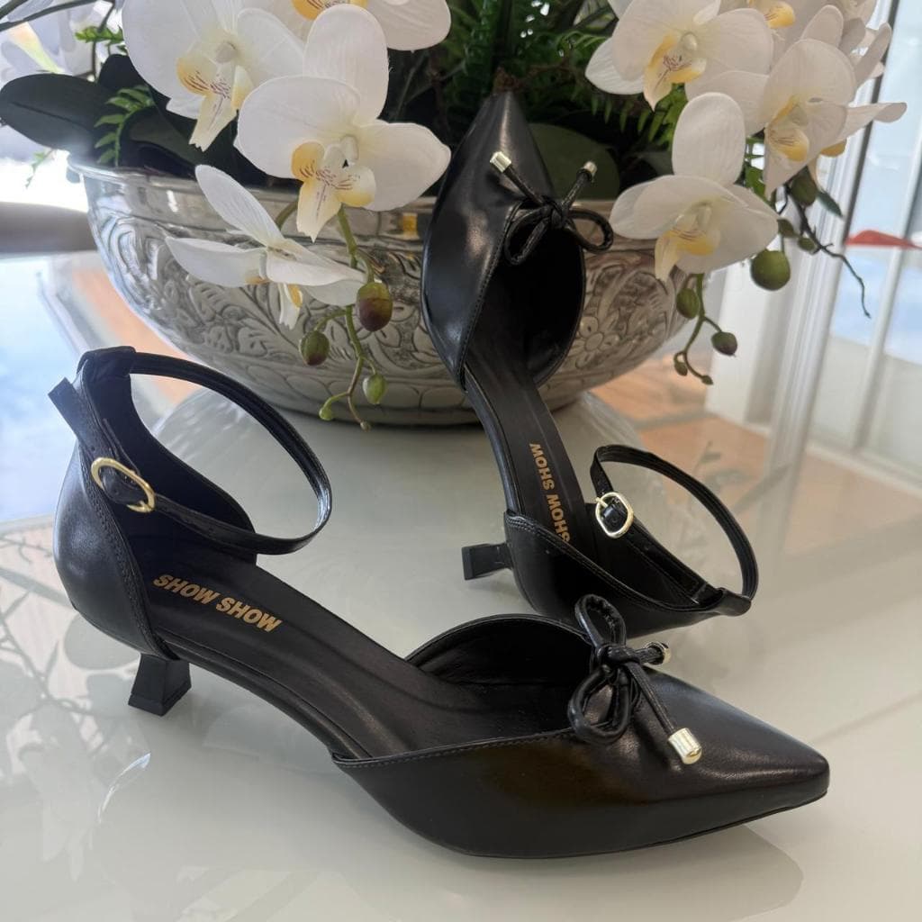 Scarpin Sandália Feminino Laço de Elegante salto 5 cm