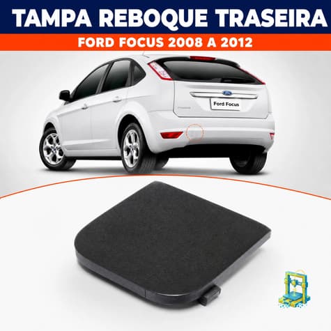 Tampa Reboque Guincho Ford Focus Hatch 2008-2012 Para-Choque Traseiro Capa Furo
