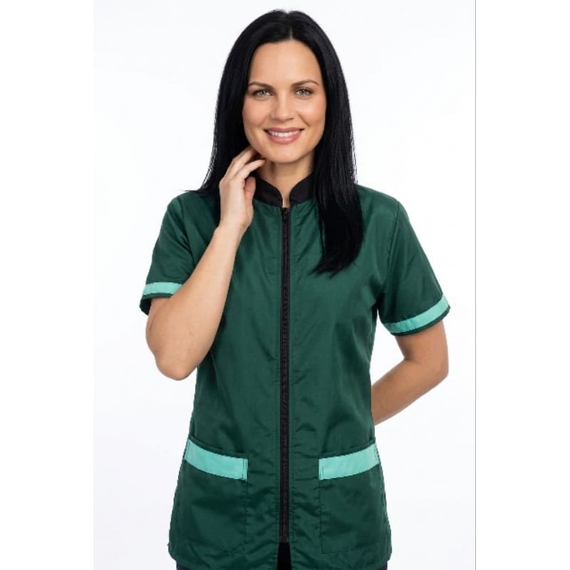 Jaleco banho e tosa anti pelos Com Elastano Verde Bandeira com detalhes em Verde agua