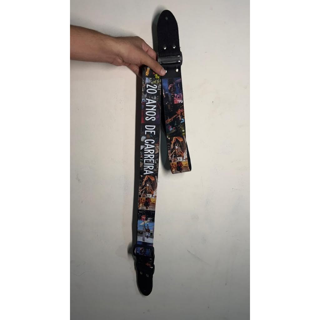 Kit Correia Personalizada + 30 Palhetas Personalizadas | Sua Logo, Nome ou Arte Favorita