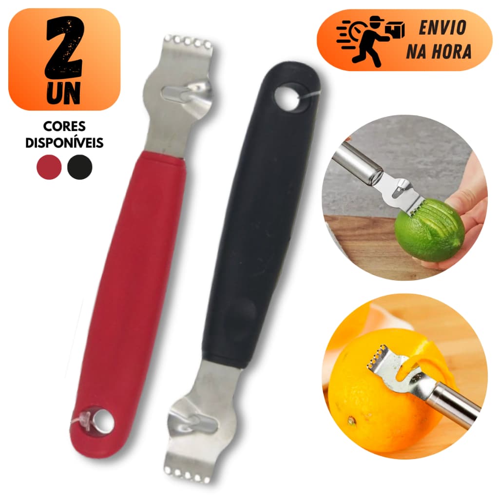 KIT 2 RASPADOR DE LIMAO INOX RALADOR FINO PROFISSIONAL DRINKS LARANJA COZINHA AÇO CORES