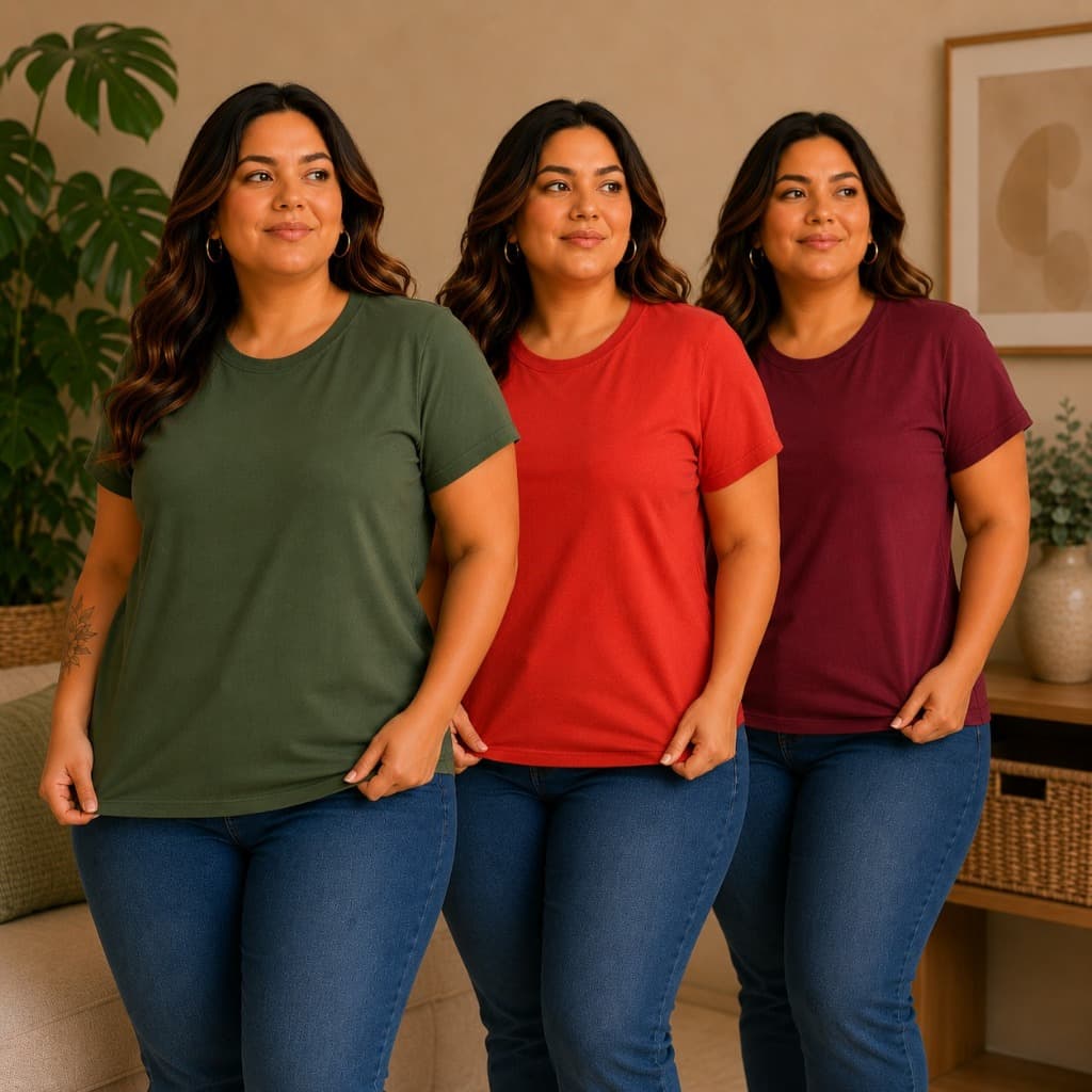 CAMISETA PLUS SIZE FEMININA ELEGANTE ALGODÃO MODA MAIOR BLUSA GRANDE BASICA LISA G1 e G2