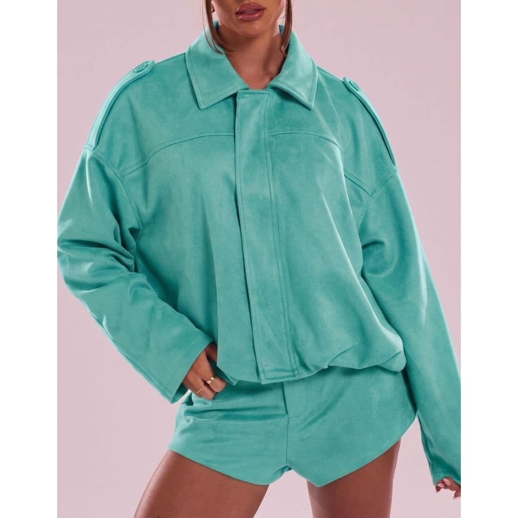 Jaqueta Feminina Casaco Camurça Oversized Estilo Europeu Gringa Tendência Inverno