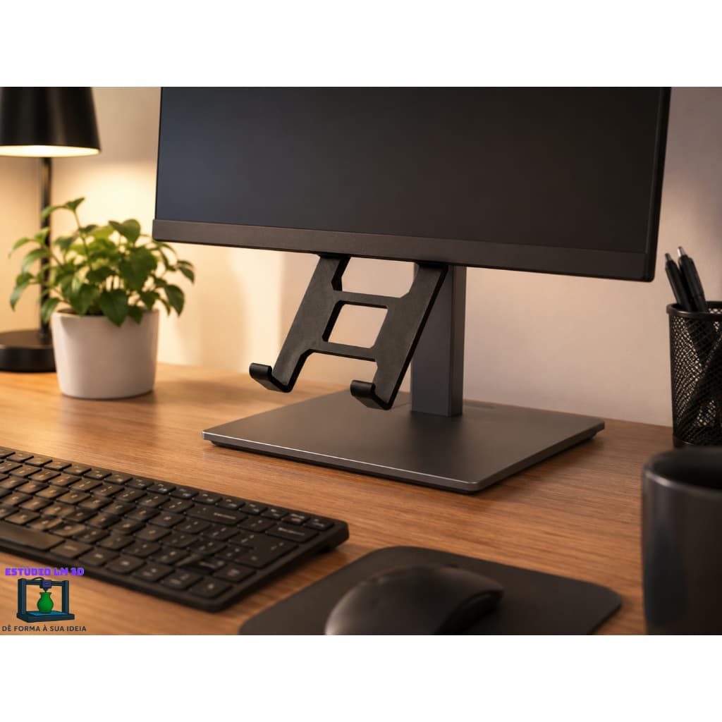 Suporte para Celular em Monitor | Organizador de Mesa para Home Office e Escritório
