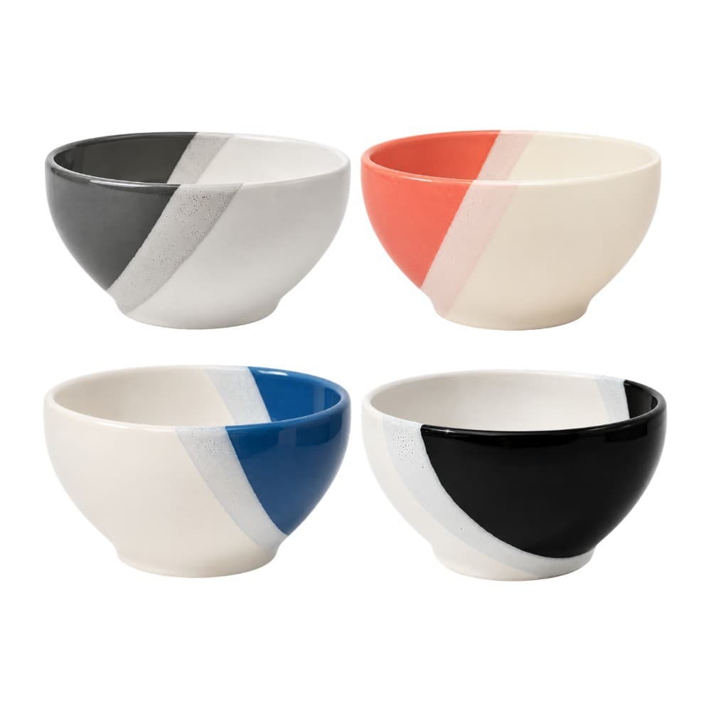 Kit 4 Tigelas Decoradas 400ml Porcelana Bowl Sobremesa Café Mesa Posta Cozinha Moderna