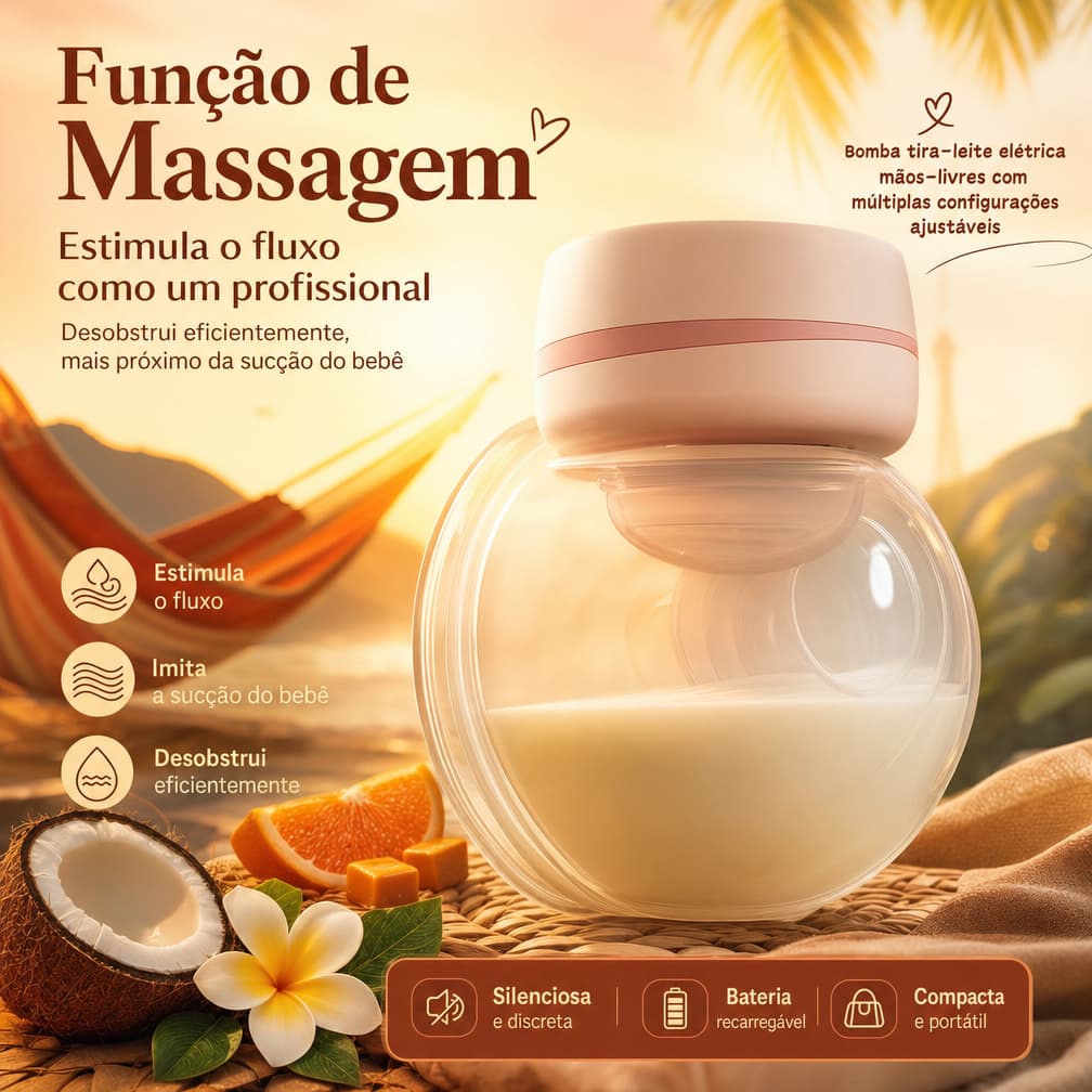 Bomba tira-leite elétrica vestível tudo em um