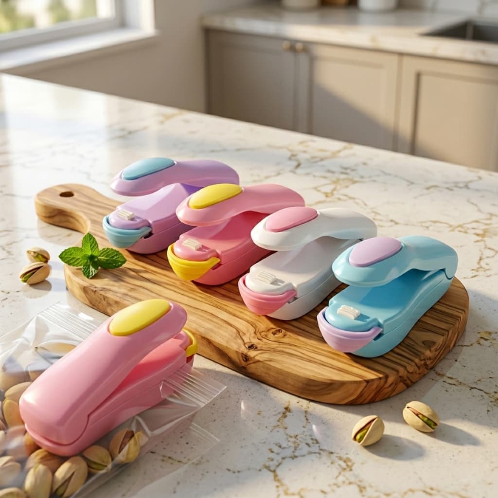 Mini Seladora Portátil Plástico Para Cozinha Sela Rapidamente Suas Embalagens