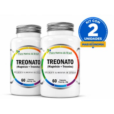 2x Magnésio L Treonato Puro Concentrado- total 120 Cápsulas 600mg Flora Nativa do Brasil