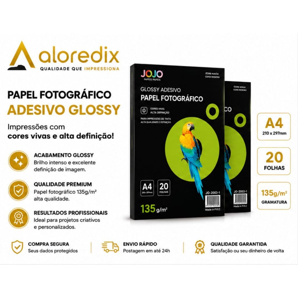 Papel Fotografico Glossy Adesivo Brilho 135g