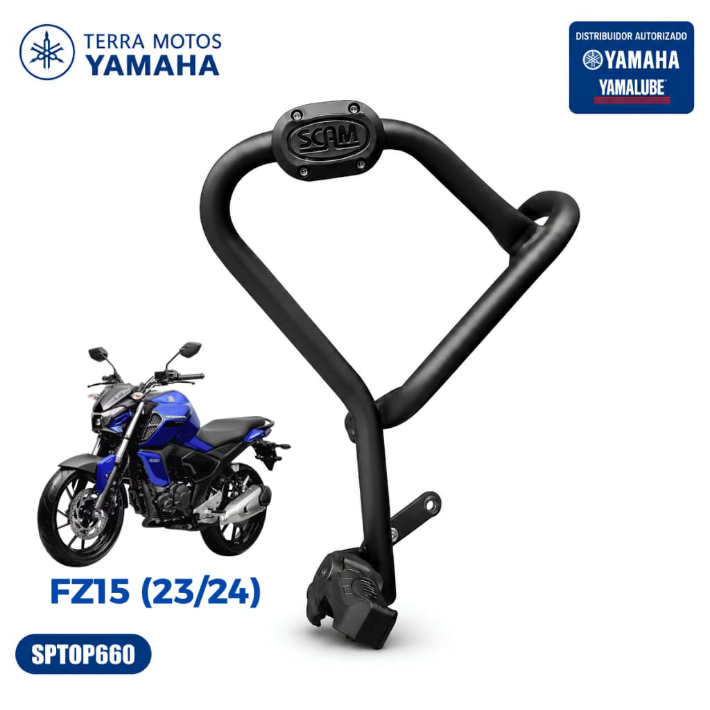 Protetor de Motor Carenagem SCAM Yamaha FZ15 2023 2024  Preto Mata Cachorro