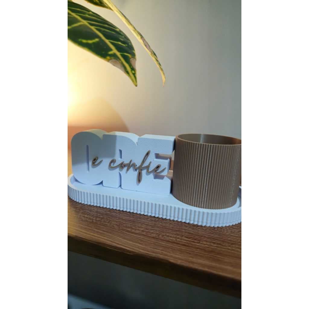 Decoração FRASE Mesa Quarto Escritório presente criativo ORE E CONFIE