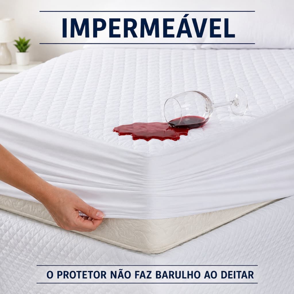 Capa de Colchão Impermeável Com Elástico e sem barulho - Berço Solteiro Casal Queen King