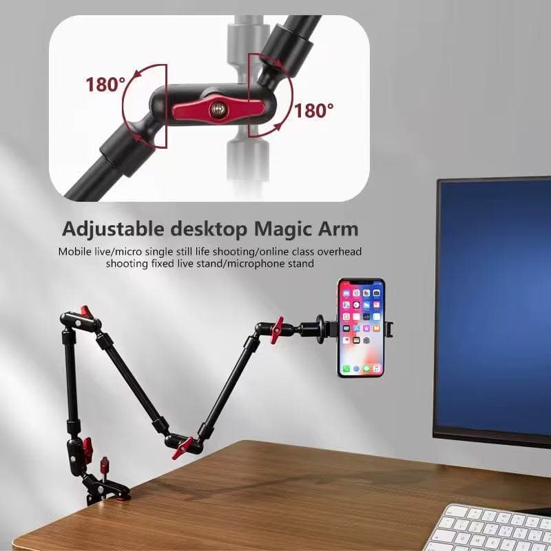 Suporte De Clipe De Colocação Para Smartphone Filmadora Câmera De Ação Braçadeira Três Dobrável Magia Articulado Braço